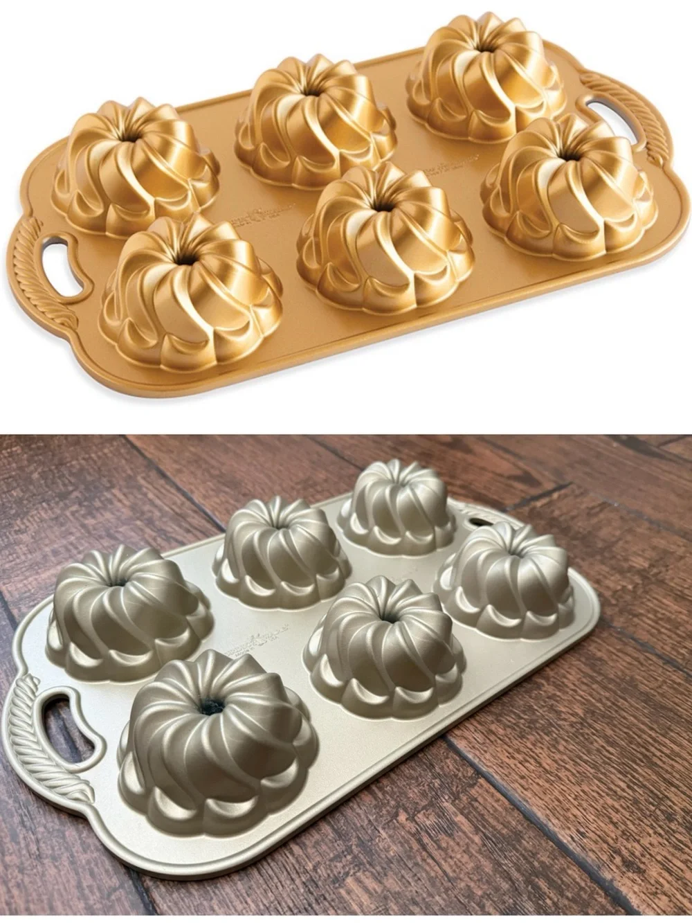 Nordic Ware Pirouette 6 Cavity Bundtlette, 3.75 Cup Capacity